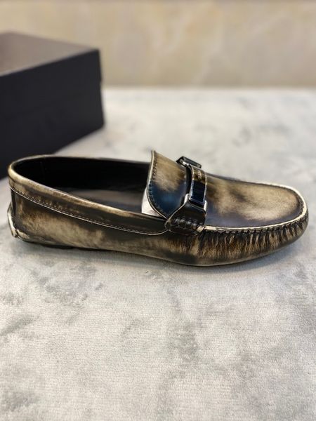 

men casual shoes fashion sneakers loafers genuine leather wedding shoes slip on men's party flats driving boat big size, Black