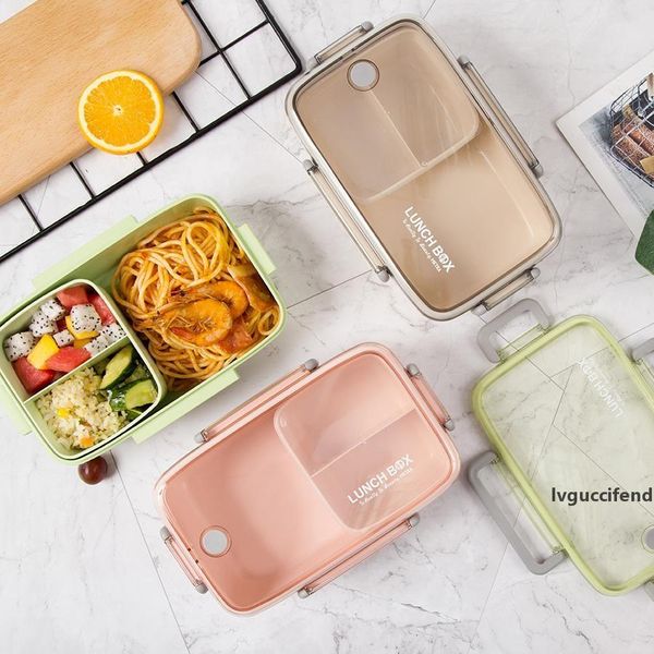 

bpa lunch box eco-friendly bamboo fiber material portable bento box microwaveble food storage container for office children t200523