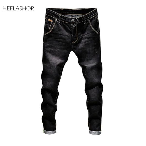 

new stretch denim pants solid slim fit jeans men casual biker denim jeans male street hip hop vintage trouser skinny pant, Blue