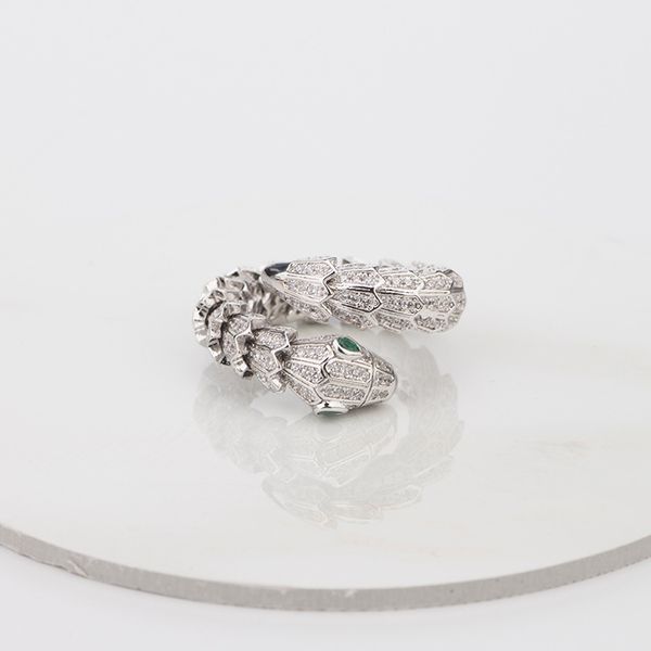 

women animal ring rose gold woman diamond emerald rings charms wedding engagement jewelry, Silver