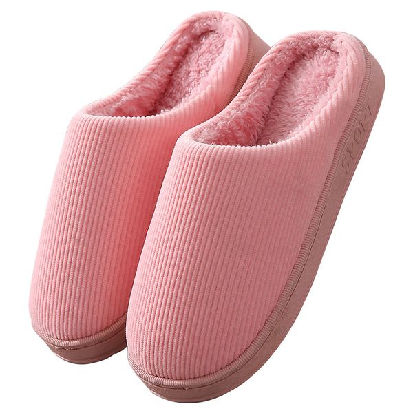 

autumn winter 2020 new home indoor floor slippers non-slip couple cotton slippers soft plush flip flops for women bedroom shoes, Black