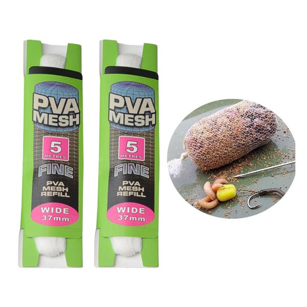 

2pcs pva carp fishing mesh bait net universal refill stocking bait bags 37mm