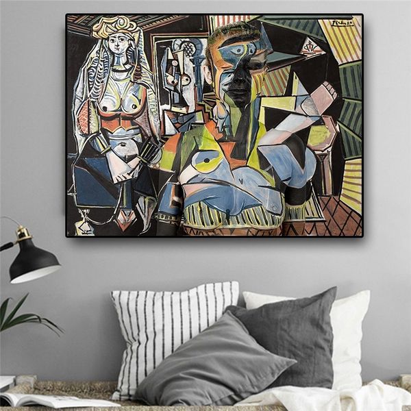 

women of algiers by pablo picasso abstract famous oil painting modern art reproductions posters prints wall picture living room home decor