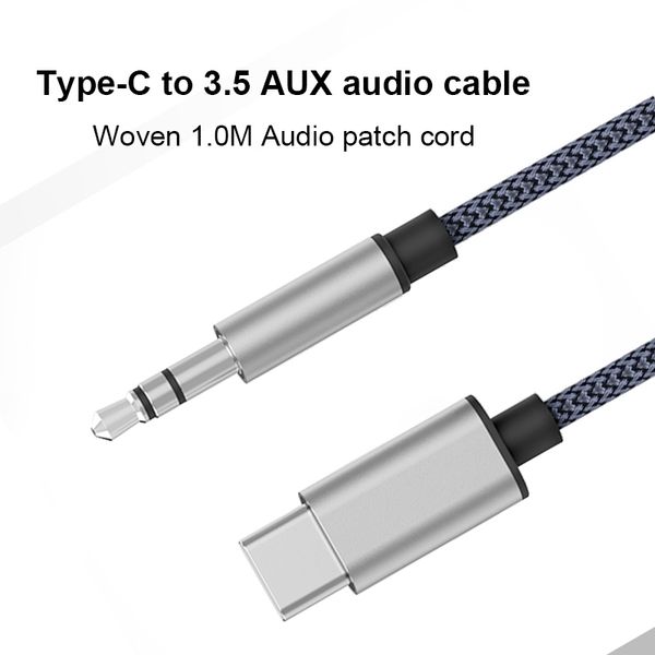 

type c to 3.5 aux audio cable usb c to 3.5mm jack male auxiliary stereo cable for car speaker mh261