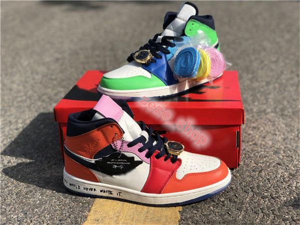 

nike air jordan 1 aj1 2020 выпуск мелодия ehsani х воздуха аутентичные 1 mid wmns бесстрашный ретро habanero красный 1s баскетбол обувь мужч, Black