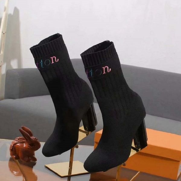 

fashion color matching round head women long boots female martin casual wild non-slip leather designer women's boots bag04 s38, Black