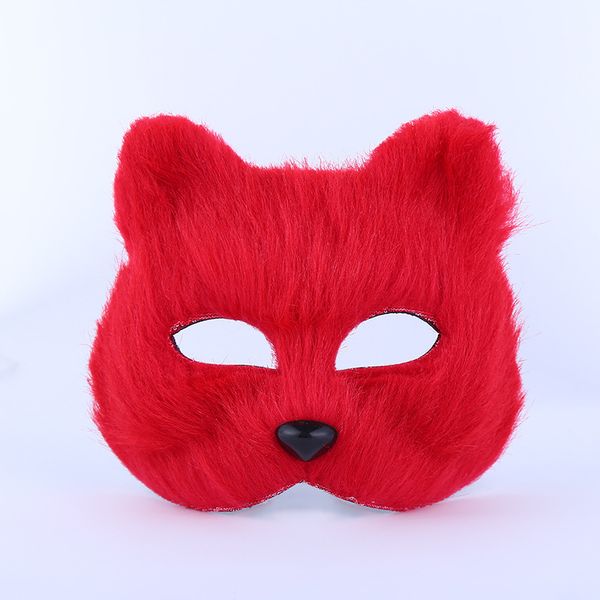 

halloween fox fur mask women masquerade party mask fashion fox half animal mask fox cosplay dance masks plush toys dh0126