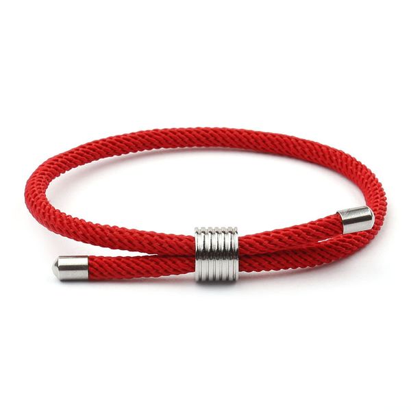 

handmade red rope bracelet adjustable stainless steel charm bracelet femme thread jewelry gift, Red;blue