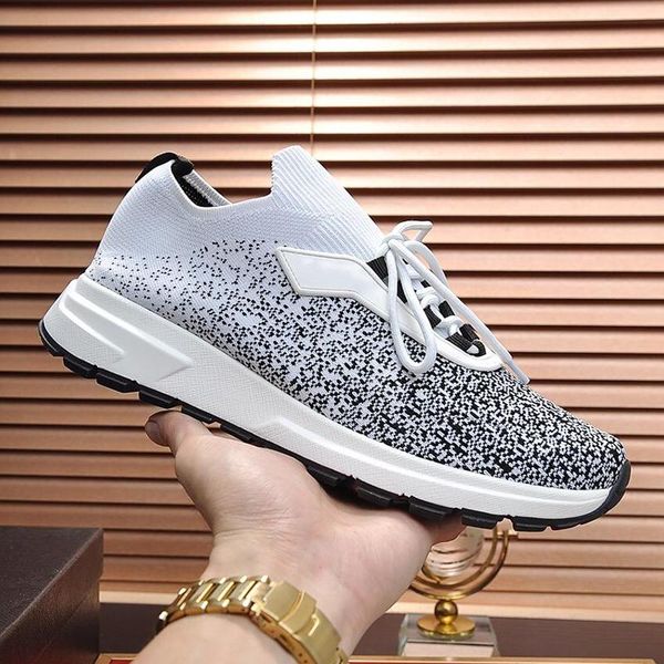 

prax 01 knit fabric sneakers men 's shoes lightweight vintage footwears breathable lace -up men shoes scarpe sportive da, Black