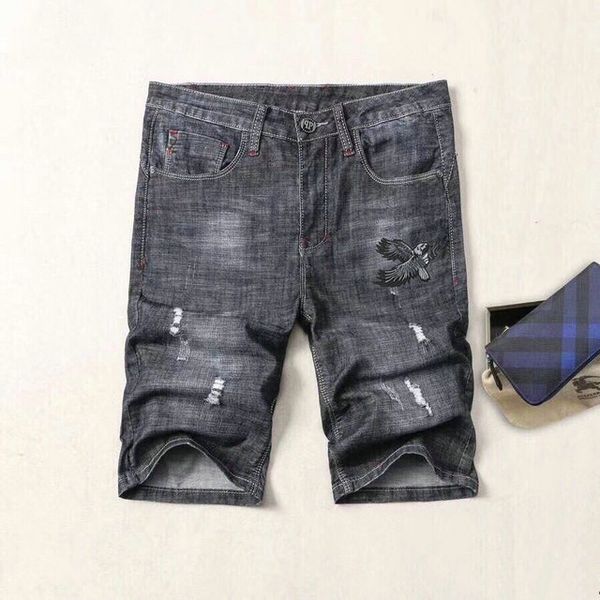 

new summer shorts simple holes trend mens mens skinny jeans fashion biker jeans cotton men pants mens designer summer shorts pants, Blue