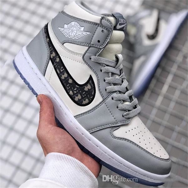 

just do diÃ²r x nÃ­ke air jÃ³rdÃ¡n designers basketball shoes limited sneakers men women classic aj 1 x diÃ²r oblique trainers shoes, Black