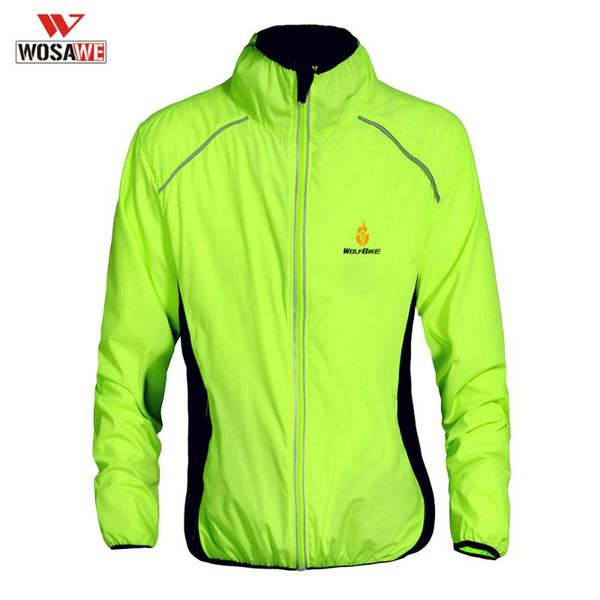 

wosawe reflective clothing outdoor quick dry jacket waterproof anti-uv coats ropa reflectante neon clothes back reflective tape