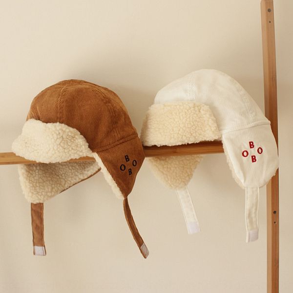 

south korea east gate original letter children lei feng new cap cap lei feng mao baby hat velvet thickened baby hat, Blue;gray
