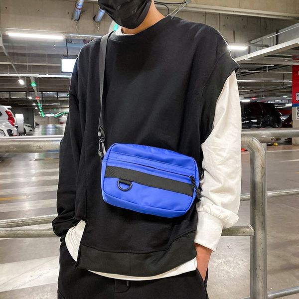 

fashion cool new nylon cloth postman package postman package messenger ins fashion all-match shoulder bag functional nylon cloth bag, White