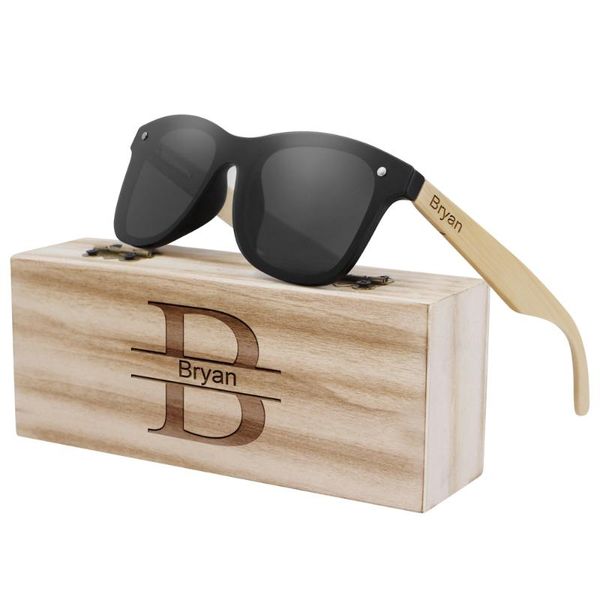 

custom engraved men wood sunglasses personalized polarized women handmade natural wooden sun glasses with box groomsmen gift, White;black