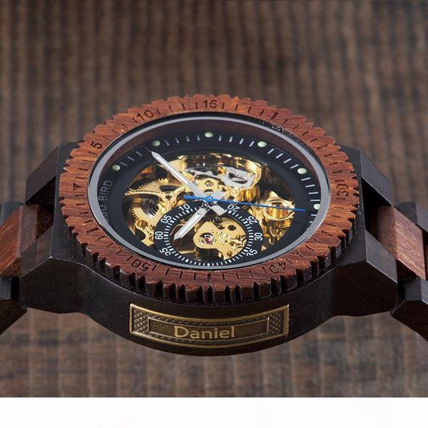

personalized customiz watch men bobo bird wood automatic watches relogio masculino oem anniversary gifts for him engraving, Slivery;brown