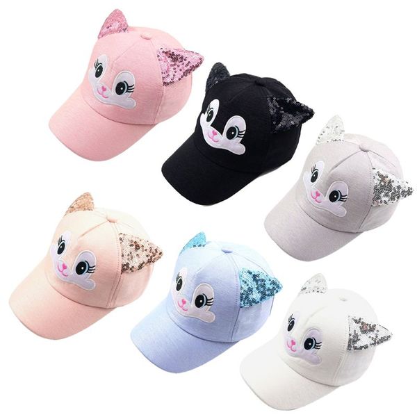 

baby hats cute cartoon child korean cat baseball hat spring new summer baby boy girl sun hats beanies kids pgraphy props, Yellow