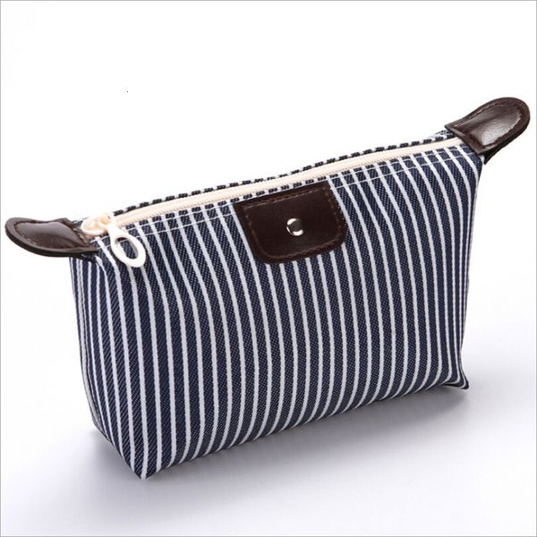 

women striped cosmetic bag elegant plain purse travel box makeup bag toiletry case toilet bag clutch travel pouch