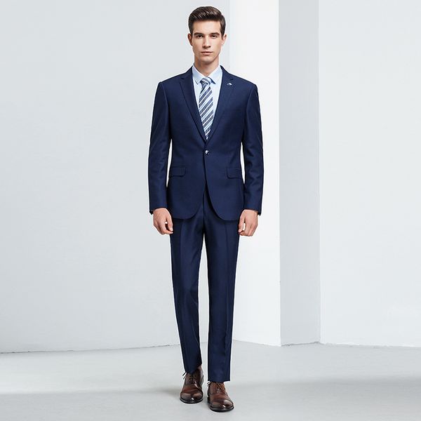 

men's suit navy men's suit 2 piece wedding groom dress fashion high-end slim men's business casual formal wear customization, White;black