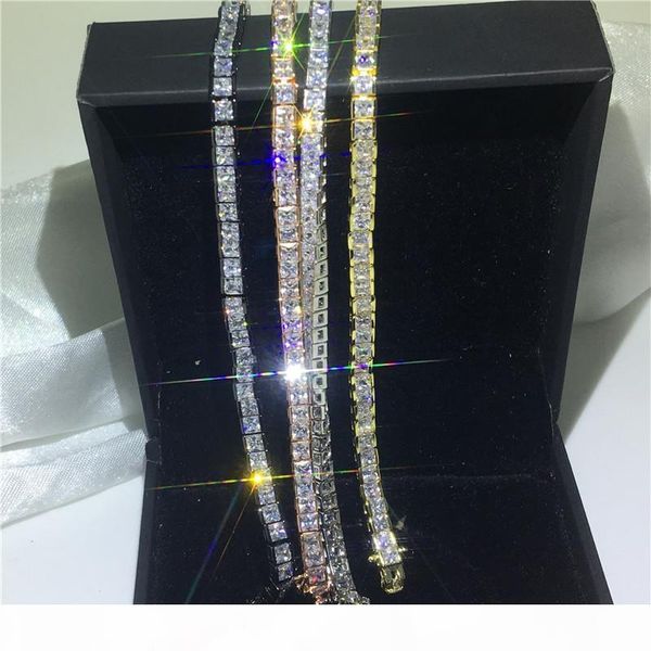 

d 4 colors lovers tennis bracelet diamond white gold filled party engagement bracelets for women wedding accessaries, Black