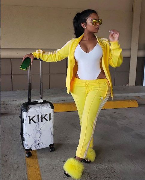 ladies yellow tracksuit