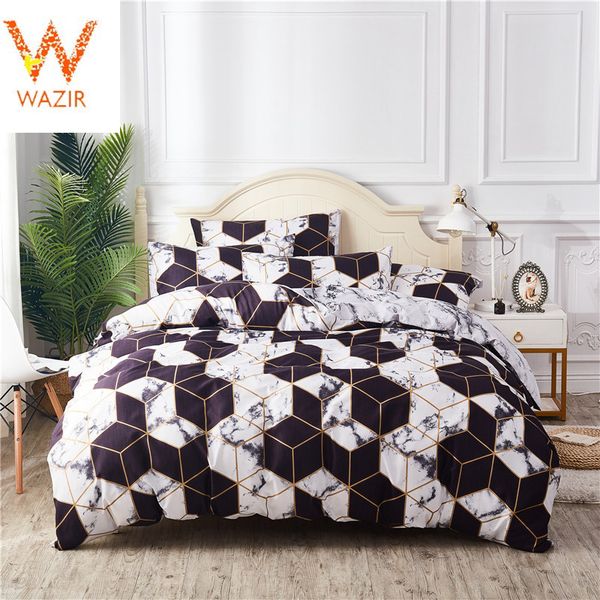 

вазир геометрическая хлопок евро пододеяльник черный синий nordic простой bed set  king size пододеяльник pillowcase 3шт постельные при
