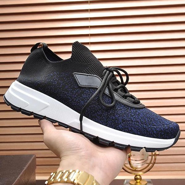 

prax 01 knit fabric sneakers men 's shoes fashion autumn and winter footwears comfortable lace -up casual shoes with orig, Black