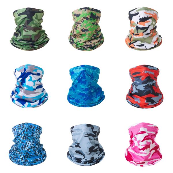 

multifunctional seamless magic mask face scarf halloween party bicycle cs ski headwear half face bandana cosplay mask camouflage#208, Black