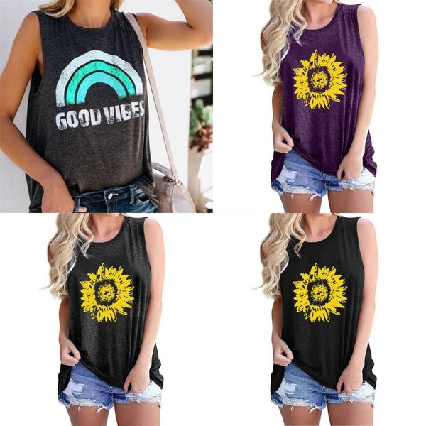 

women t-shirt summer sleeveless vest leopard tie-dye style pullover tees shirts ladies round neck bloouse casual clothes s-3xl d61201#309, White