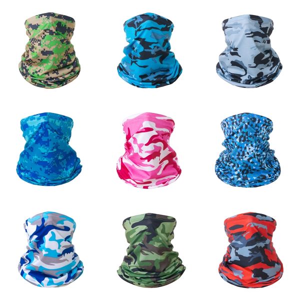 

camouflage print anti-uv dust-proof outdoor sport face er cycling scarf magic turban windproof hanging ear neck gaiter#439#729#354, Black