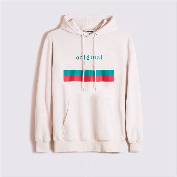 

20s men hoodie cotton real sweater terry super hooded classic horizontal bar digital direct injection hoodies size s-2xl, Black