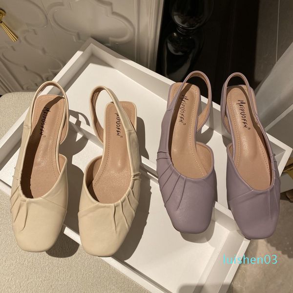 

comfort shoes for women clear heels square toe flat sandals 2020 summer suit female beige comfort block flower ladies fashion l03, Black