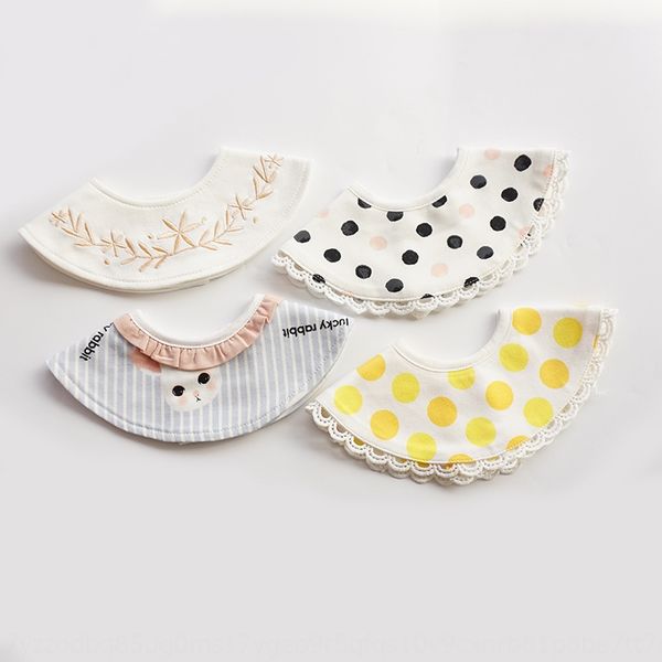

ins korean new 360 rotating baby bib baby cotton saliva towel hundred days old all-match bib towel lace lace