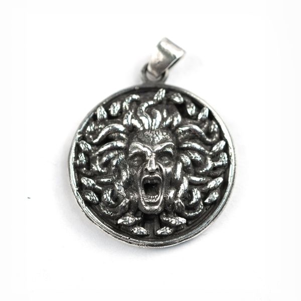 

snake hair banshee medusa stainless steel silver color pendant gothic punk gorgon ancient greek myth jewelry