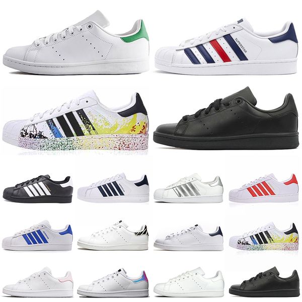 

stan smith superstars running shoes triple white black womens mens trainers outdoor sports sneakers tennis walking jogging