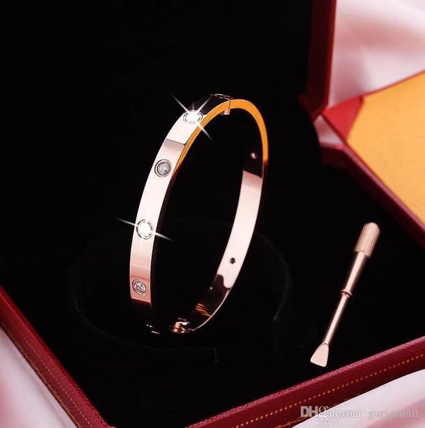 

new style love bracelet 316l titanium steel screw bangle with screwdriver for lover couple with original box, Golden;silver