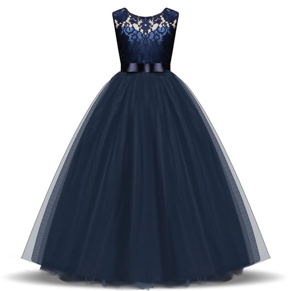 

flower girls party dress for girls party dress tulle lace long princess bridesmaid clotheing teen girl dresses 5-14 y, Red;yellow
