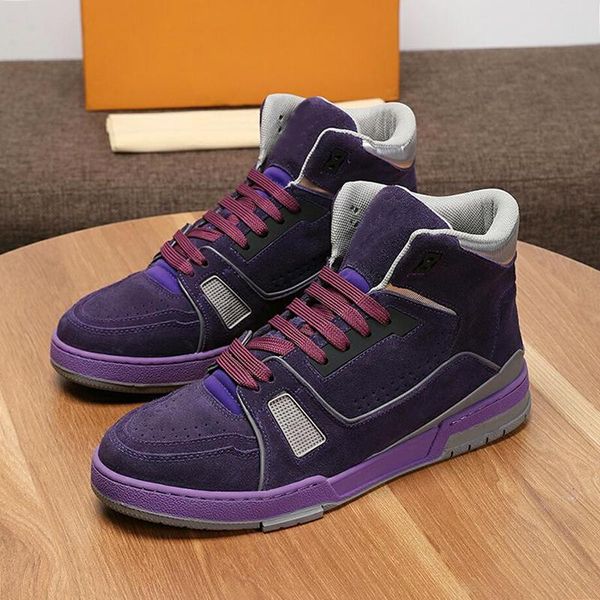 

trainer sneaker mid -men 's shoes autumn and winter fashion footwears lace -up plus size men shoes scarpe sportive da, Black