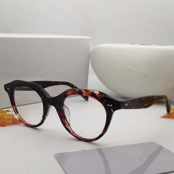 

41458fashion women r popular glasses optical lens oval round full frame black tortoise brown grey come with case, White;black