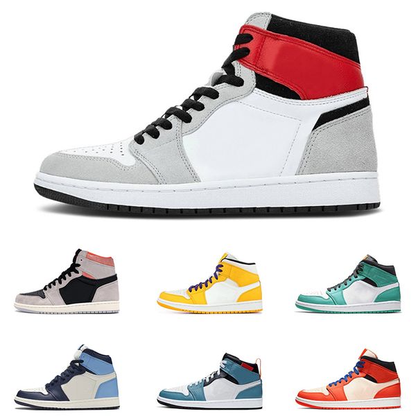 

fashion light smoke grey jumpman 1 og crimson tint womens mens basketball shoes 1s unc yellow fearless mens designer trainers sneakers