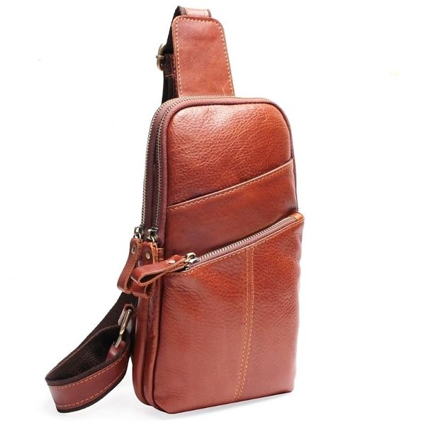 

men messenger leather chest pack casual men's travel shoulder bag chest bag for men women leather messenger waist