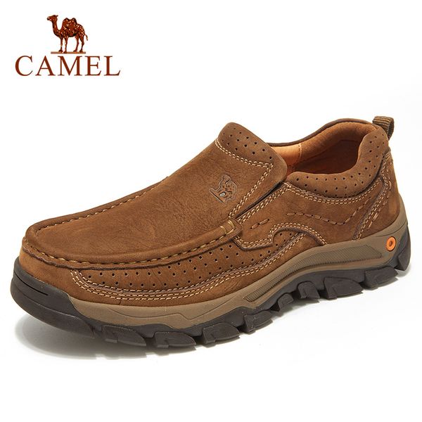 

camel comfortable casual shoes matte genuine leather men shoes anti-man wear-resistant tooling footwear fashion mocassins homens, Black