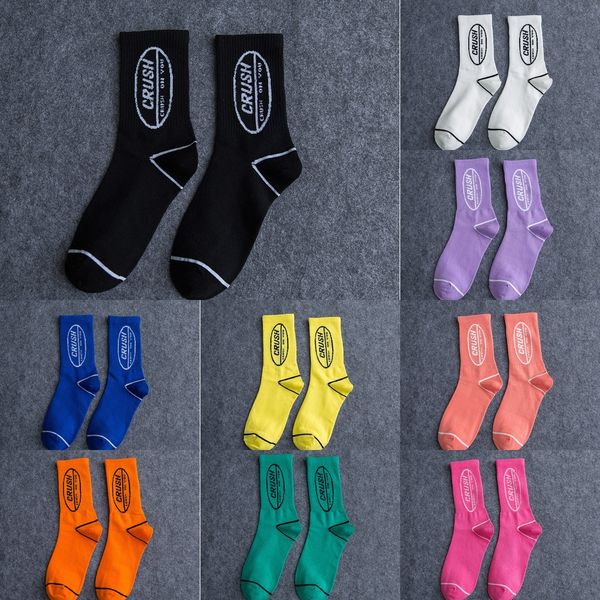 

красочные детские доски середины икры носки ins модный корейский стиль улица письмо скейтборд носки хлопок интернет celebritystyle, Black