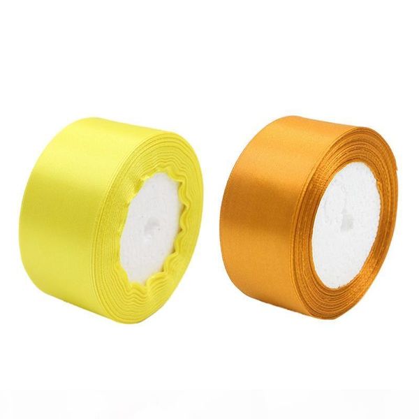 

2 roll 40mm 22 meters silk satin ribbon for wedding party, yellow & golden, Blue;gray