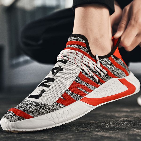 

damyuan casual socks shoes 2020 men's comfort breathable zapatillas hombre 46 large size light wear-resistant sneakers, Black