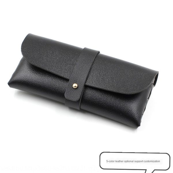 

new pu leather portable storage sunglasses buckle binding sunglasses box fashion frame soft bag portable storage box, Blue