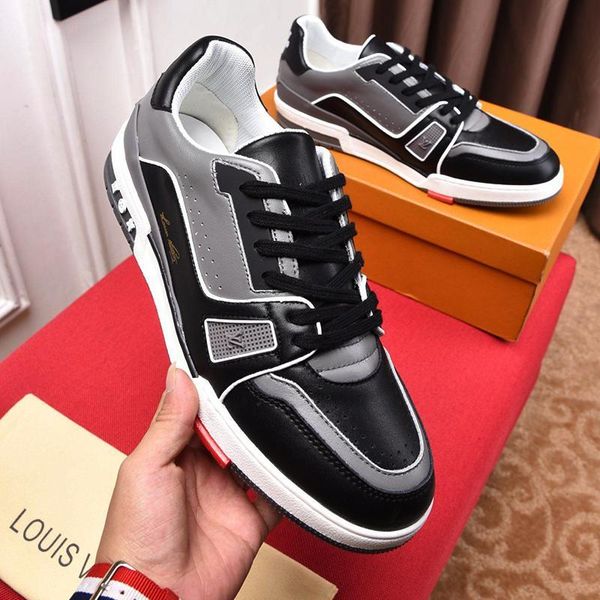 

2020 men casual shoes fashion sneakers zapatos de hombre with box luxury mens shoes trainer sneaker chaussures pour hommes drop, Black