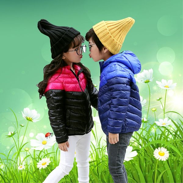 

children autumn winter new tong mian yi jacket jacket down jacketchildren's lightweight down coat cuhk tong mian yi coat, Blue;gray