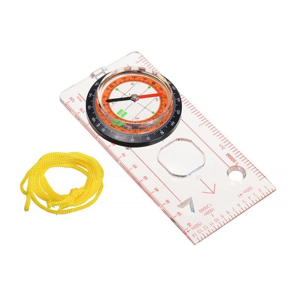 

1pcs outdoor compass camping hiking survival scouts orienteering compass rule baseplate map multifunction map scale