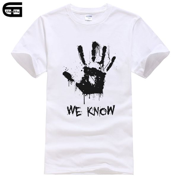 

skyrim dark brotherhood мы знаем, что hand print tee 2020 летняя повседневная мода мужчины футболки 100% хлопок с коротким рукавом футболки, White;black